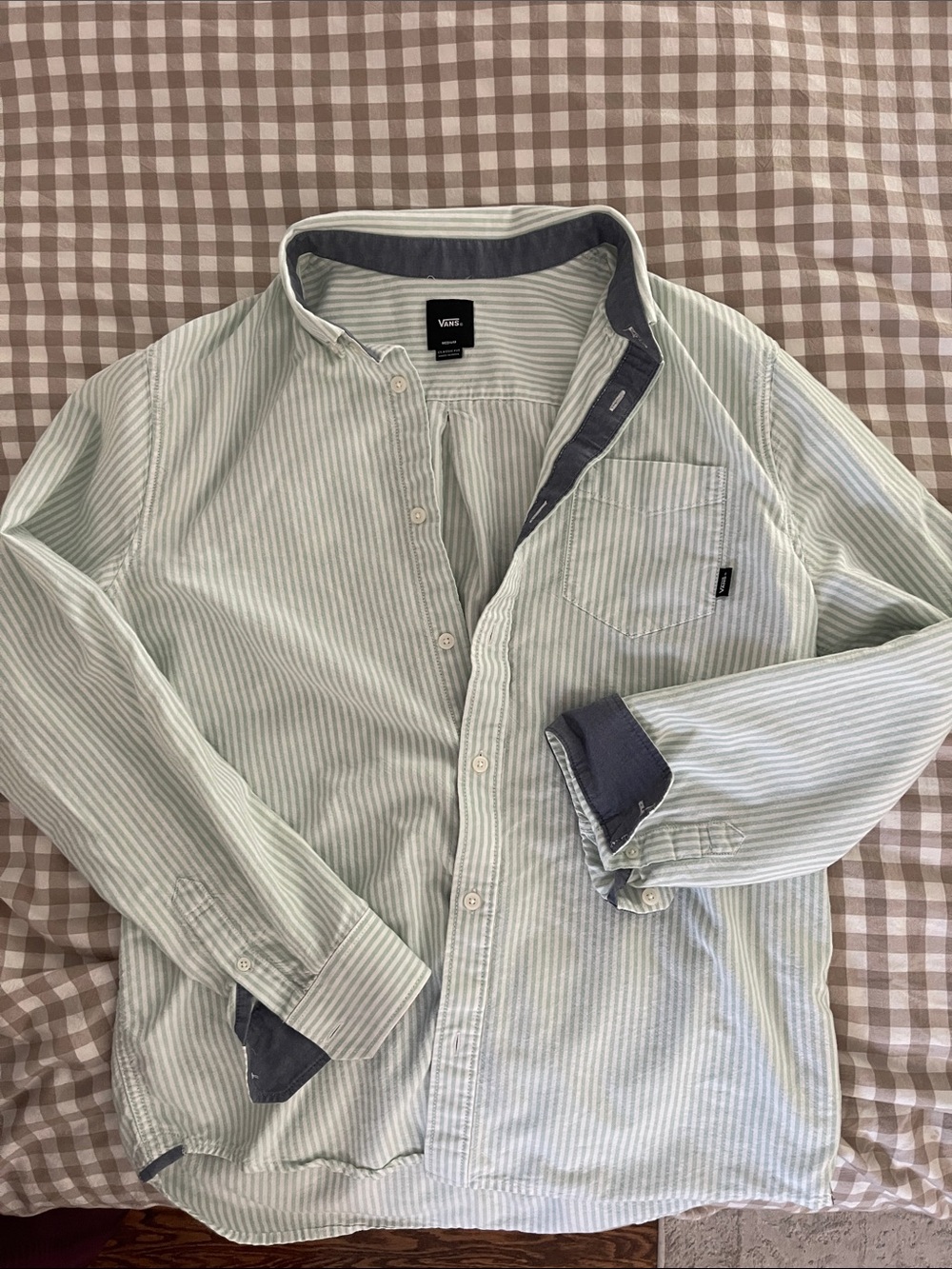 Vans Mint Green & White Striped Lightweight Shirt Jacket